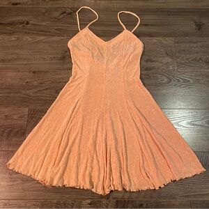 Vintage Lingerie nightie shimmer peach made in Canada by Dalmys